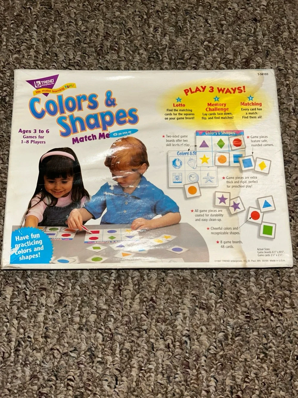 Trend Enterprises, Colors & Shapes Match Me Game, 1997, *Complete*